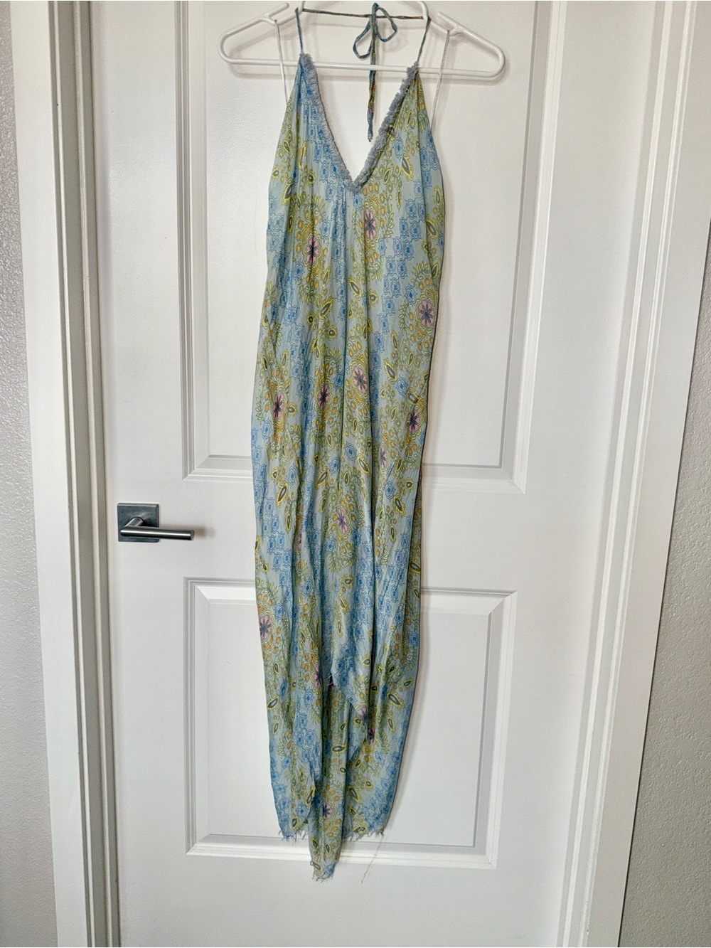 lovestitch Light Blue & Lime Paisley Maxi Dress